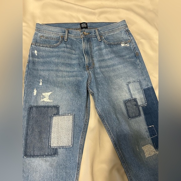 Men’s BDG Dad Jean Medium Wash Patchwork - 32x32 - Picture 4 of 10